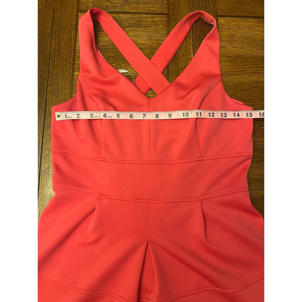 Jessica Simpson Pink Crisscross Back V-Neck Sleeveless Fit & Flare Dress Sz 8 - Picture 8 of 13